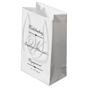 Petit Sac Cadeau Noms Élégants de Monogramme de la partie Engagemen