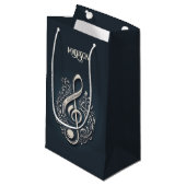 Petit Sac Cadeau Note sur le Clé musical de nom personnalisé (Devant Angle)