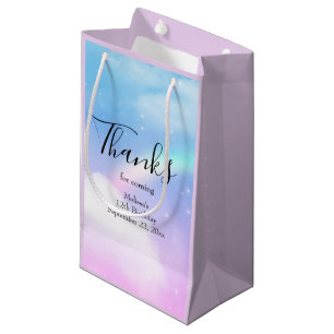 Petit Sac Cadeau Nuages magiques Pastel et Merci arc-en-ciel