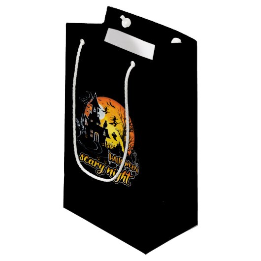Petit Sac Cadeau Nuit d'Halloween effrayant (Devant Angle)