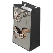 Petit Sac Cadeau Nuit Japonaise Chouette Lune Bois Coupe Flying Nig (Dos Angle)