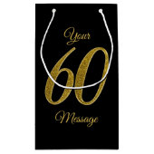 Petit Sac Cadeau Numéro 60 Style de Parties scintillant Gold (Dos)