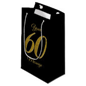 Petit Sac Cadeau Numéro 60 Style de Parties scintillant Gold (Devant Angle)