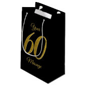 Petit Sac Cadeau Numéro 60 Style de Parties scintillant Gold (Dos Angle)