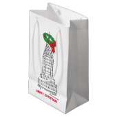 Petit Sac Cadeau NYC Skyscraper Wreath Joyeux Noël New York (Devant Angle)