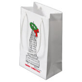 Petit Sac Cadeau NYC Skyscraper Wreath Joyeux Noël New York (Dos Angle)
