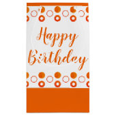 Petit Sac Cadeau Occasion Orange et Blanc (Dos)