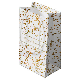 Petit Sac Cadeau Occasion Spéciale Personnalisée Gold Confetti Stre