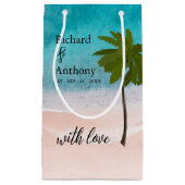 Petit Sac Cadeau Ocean Beach Palm Tree Wedding Favoriser (Devant)