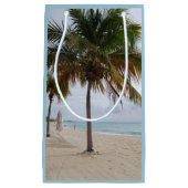 Petit Sac Cadeau Océan et plage avec palmier (Devant)