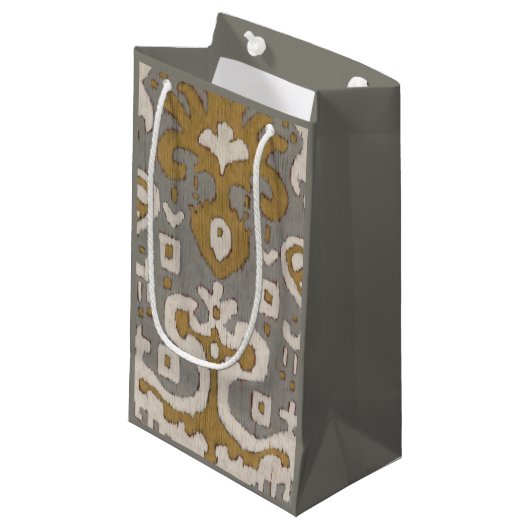 Petit Sac Cadeau Ochre Ikat I (Devant Angle)