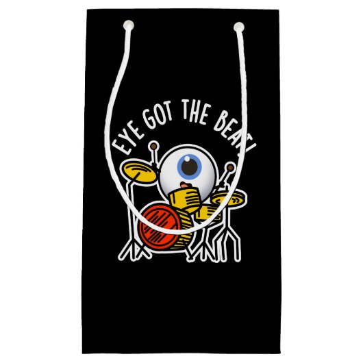 Petit Sac Cadeau Oeil A Eu Le Beat Drôle Drummer Pun Dark BG (Devant)