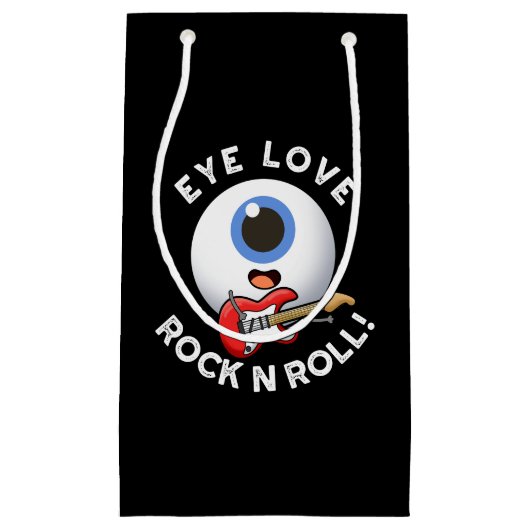 Petit Sac Cadeau Oeil Aimer Rock Et Rouler Drôle Eyeball Pun Dark B (Devant)