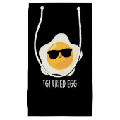Petit Sac Cadeau Oeuf frit TGI Amusant Nourriture Pun Dark BG (Devant)