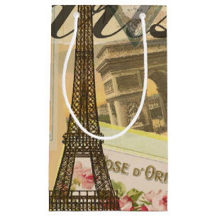 Petit Sac Cadeau Oeuvre colorée Vintage voyage Paris France
