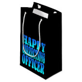 Petit Sac Cadeau Officier de correction heureux (Devant Angle)