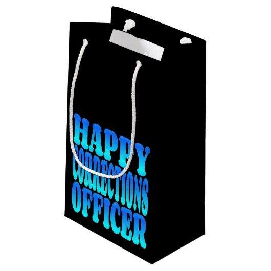 Petit Sac Cadeau Officier de correction heureux (Dos Angle)