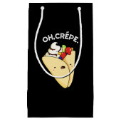 Petit Sac Cadeau Oh Crepe Funny Food Pun Dark BG (Devant)