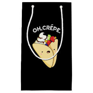 Petit Sac Cadeau Oh Crepe Funny Food Pun Dark BG