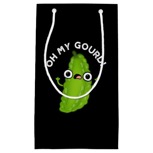 Petit Sac Cadeau Oh My Gourd Funny Veggie Pun Dark BG (Devant)
