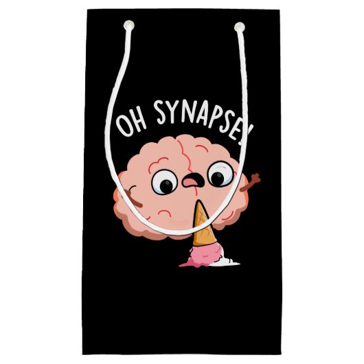 Petit Sac Cadeau Oh Synapse Funny Cerveau Pun Dark BG (Devant)