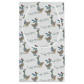 Petit Sac Cadeau Oie de Noël en blanc (Dos)