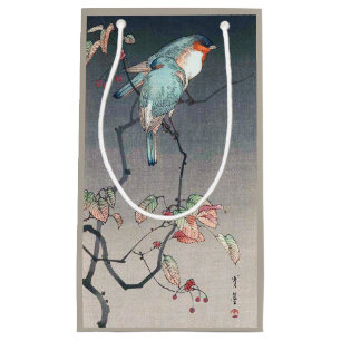 Petit Sac Cadeau Oiseau bleu la nuit, Watanabe Seitei