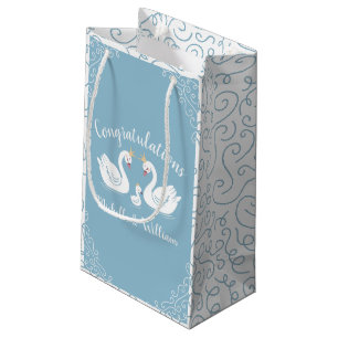 Petit Sac Cadeau Oiseau de Baby shower de cygne avec la Couronne Co
