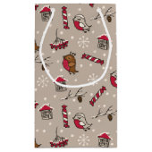 Petit Sac Cadeau Oiseaux De Noël Bois 'Maison Pour Les Vacances' (Dos)