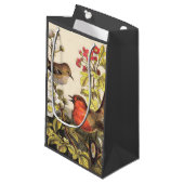 Petit Sac Cadeau Oiseaux de printemps Robin Oiseaux rouges (Devant Angle)