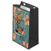 Petit Sac Cadeau Oiseaux Fleurs Hokusai Art Japonais (Devant Angle)