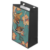 Petit Sac Cadeau Oiseaux Fleurs Hokusai Art Japonais (Dos Angle)