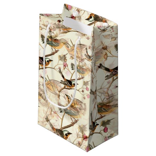 Petit Sac Cadeau Oiseaux sur une branche (Devant Angle)