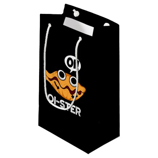 Petit Sac Cadeau Oister Funny Animal Oyster Pun Dark BG (Devant Angle)