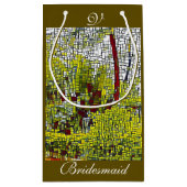 Petit Sac Cadeau Olive green Abstrait Art Bridesmaid Monogramme Pet (Dos)