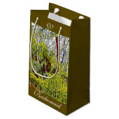 Petit Sac Cadeau Olive green Abstrait Art Bridesmaid Monogramme Pet (Dos Angle)