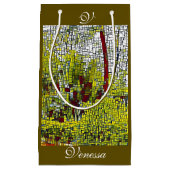 Petit Sac Cadeau Olive green Abstrait Art Bridesmaid Monogramme Pet (Devant)