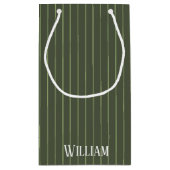 Petit Sac Cadeau Olive Pinstripes (Dos)