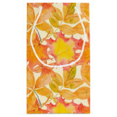 PETIT SAC CADEAU OMBRES D'ORANGE & JAUNE FEUILLES DE TOMBÉE (Dos)