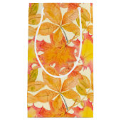 PETIT SAC CADEAU OMBRES D'ORANGE & JAUNE FEUILLES DE TOMBÉE (Devant)