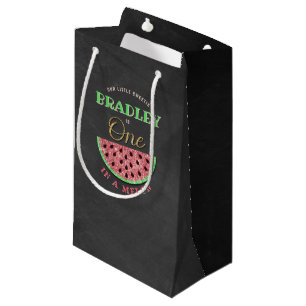 Petit Sac Cadeau One In A Melon Chalkboard 1er anniversaire