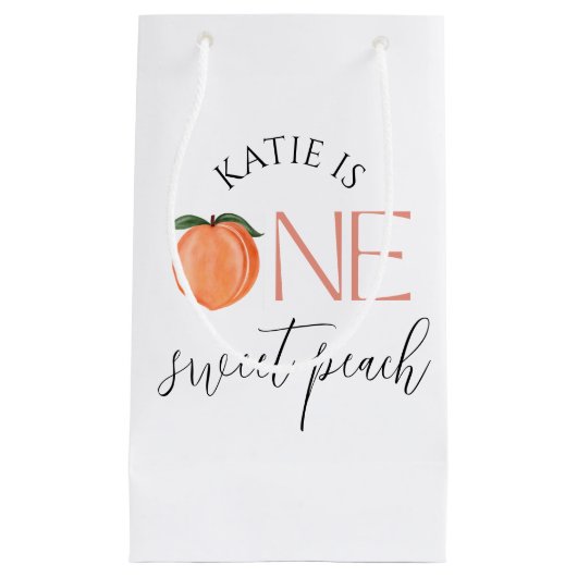 Petit Sac Cadeau One Sweet Peach 1er anniversaire (Devant)
