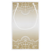 Petit Sac Cadeau Or avec dentelle, croix, religion (Dos)