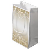 Petit Sac Cadeau Or avec dentelle, croix, religion (Dos Angle)