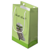 Petit Sac Cadeau Or et peinture côtière creusante argentée de hibou (Dos Angle)