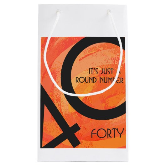 Petit Sac Cadeau Orange 40 Anniversaire de la Décennie (Dos)