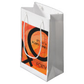 Petit Sac Cadeau Orange 40 Anniversaire de la Décennie (Devant Angle)