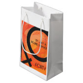 Petit Sac Cadeau Orange 40 Anniversaire de la Décennie (Dos Angle)