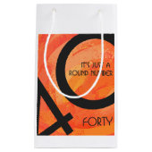 Petit Sac Cadeau Orange 40 Anniversaire de la Décennie (Devant)