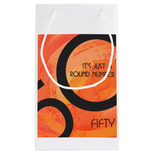 Petit Sac Cadeau Orange 50 Anniversaire de la Décennie (Dos)